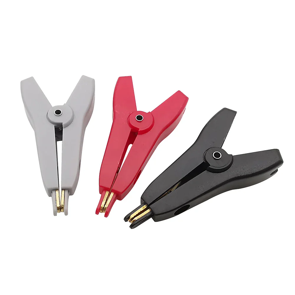 52mm 5A Flat Copper Crocodile Clip LCR Copper Brass Alligator Clamp Cable Battery Metal Test Clips Black Red Grey