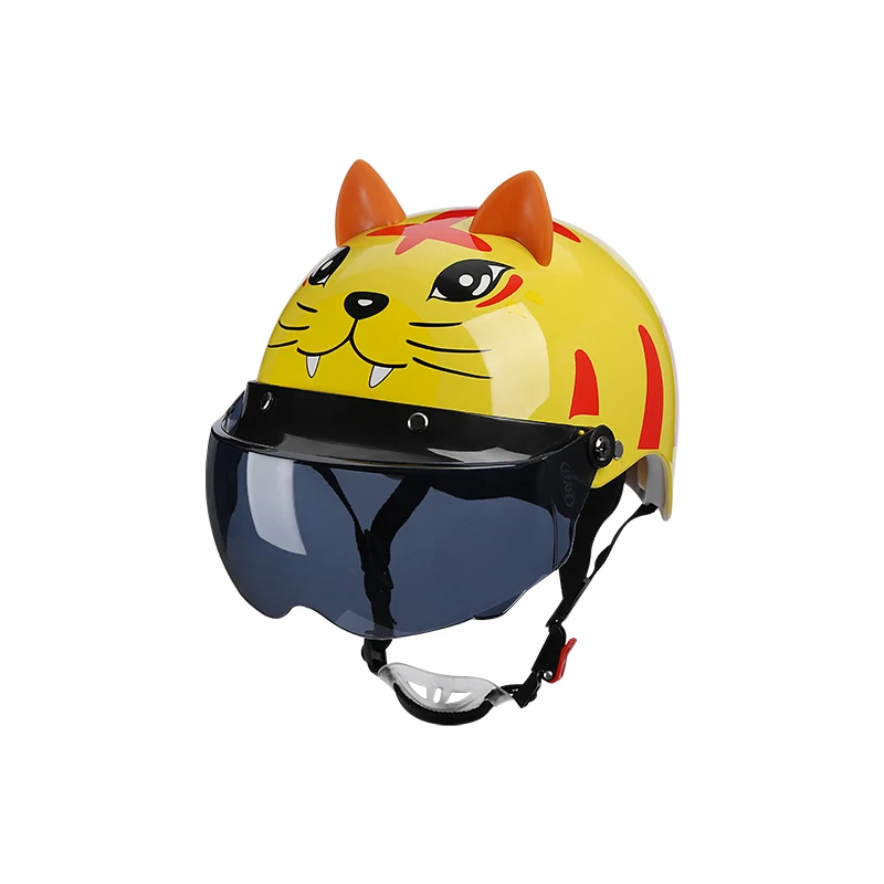 BYB/X-866  Hot Sale New Arrival Funny Golden Cartoon Tiger Helmet With Visor Shield Fitting For Lens