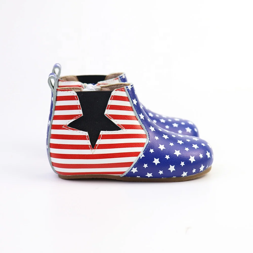 Wholesale Spring Autumn Winter Simple Zipper Prints Halloween Pattern Design Smooth Leather Rubber Sole Kids Girl Boots