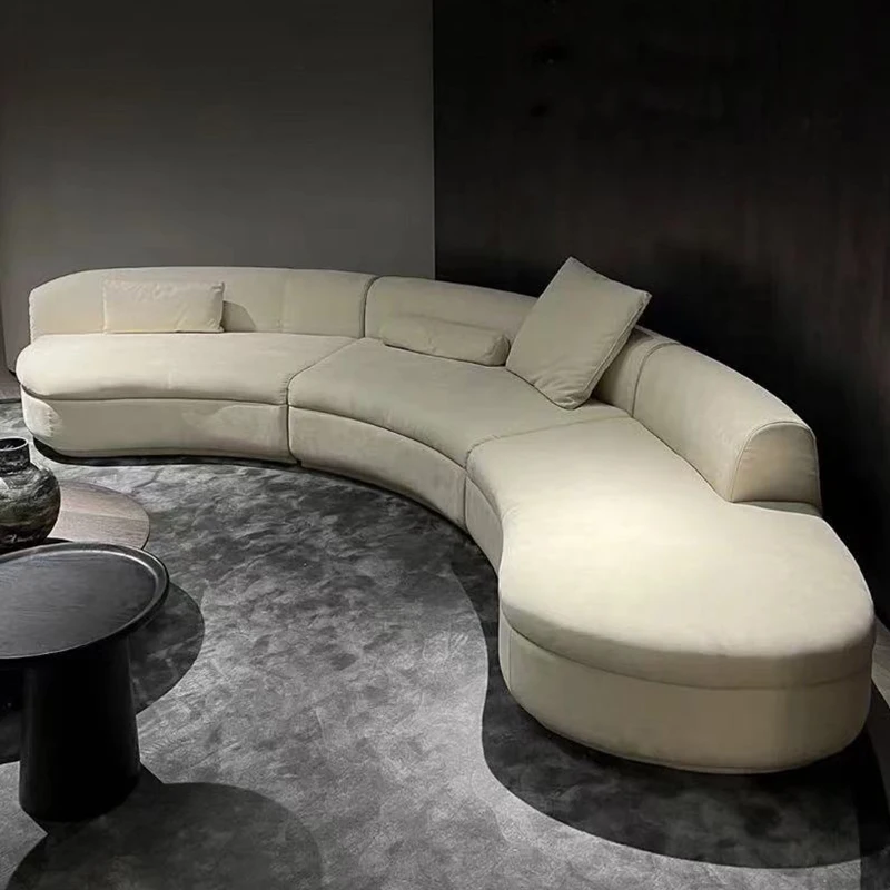 Furnistyle Italian High End New Product Living Room Furniture Curved Modern Modular Sofa Baxter Latest Sofa Set