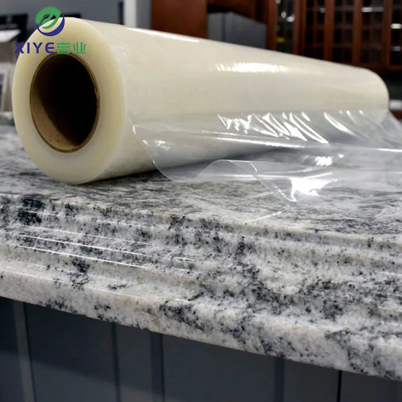 custom safe and non-toxic imported pe material transparent thick marble protective film for table top