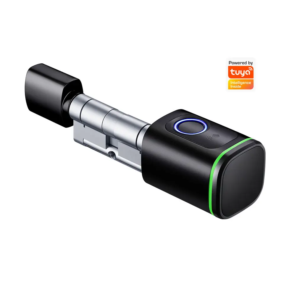 Tuya Bluetooth European Standard Fingerprint Type Smart Lock Cylinder