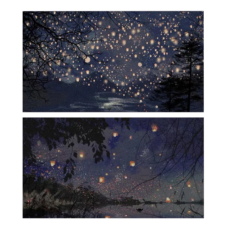 
Sky Lantern Series The world also has its own Milky Way I never thought of separating from the day I met Postcard 