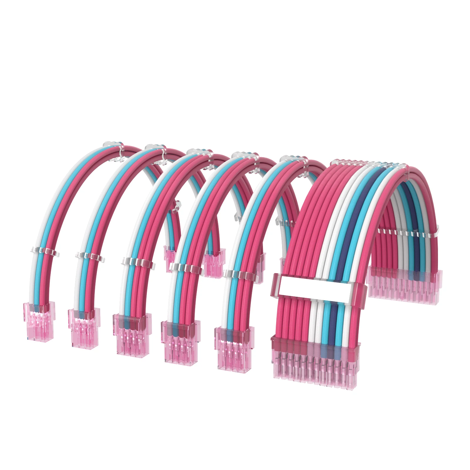 PSU Sleeved Cables Extension Kit  Cable Extension Power Supply 30cm ATX 24pin,CPU4+4p,PCI-E 6+2p ATX Cable psu cable extension