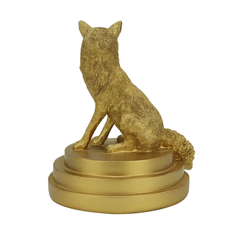 Wholesale Resin Craft Vivid Figurine Animal Statue Fox Miniature Home Decor