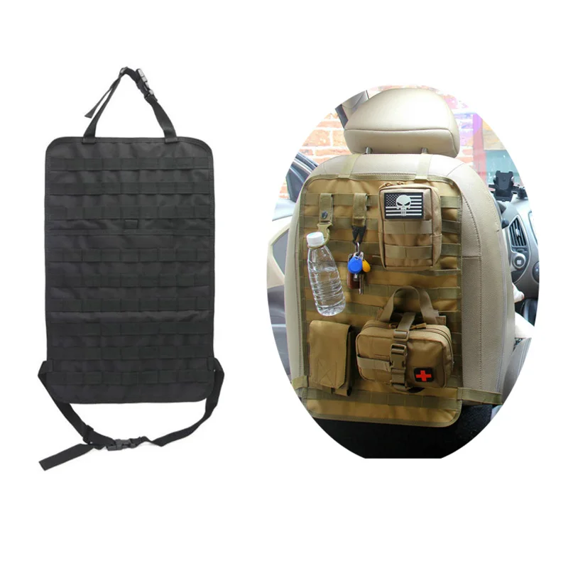 Nylon Car Rear Seat Storage Bags Hanging Molle Pouch Organizer Hunting Bags Vehicle Back Seat Panel Cover Case
