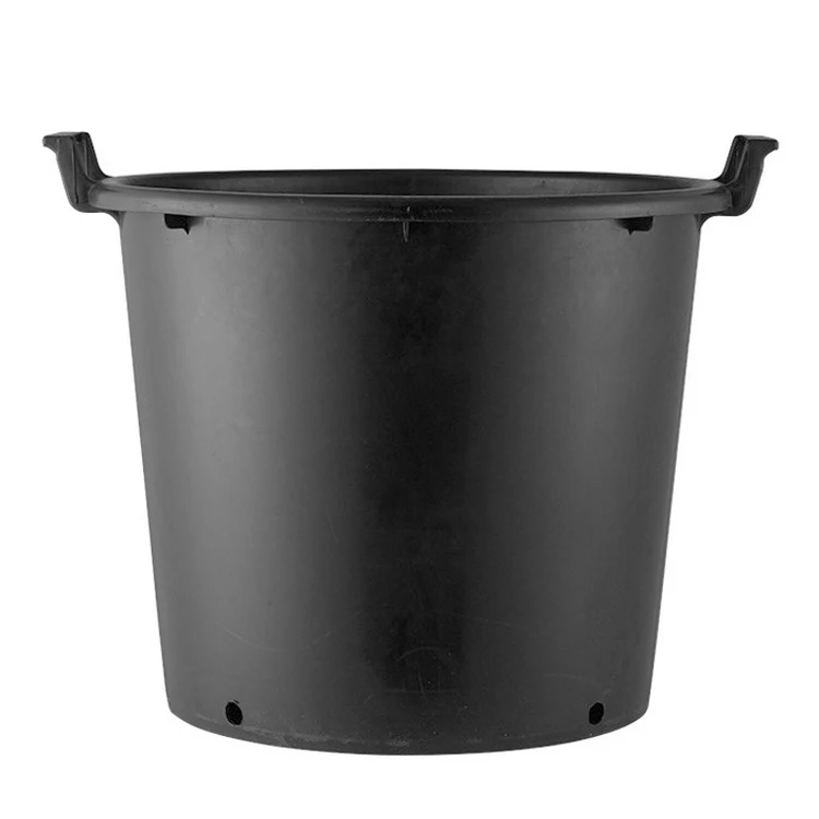 
Wholesale Large Eared Round Pots Thickened Nursery Base Planting Pots Black Gallon Plastic Flower Pots 