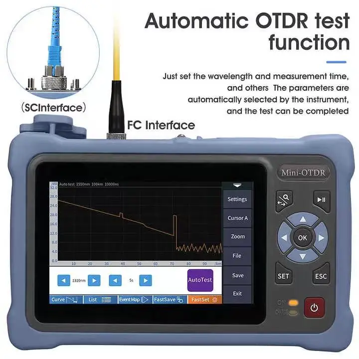 1310/1550/1650nm NK4000 FTTH Optical Fiber Tester Mini Optical Time Domain Reflectometer Fiber Optic OTDR