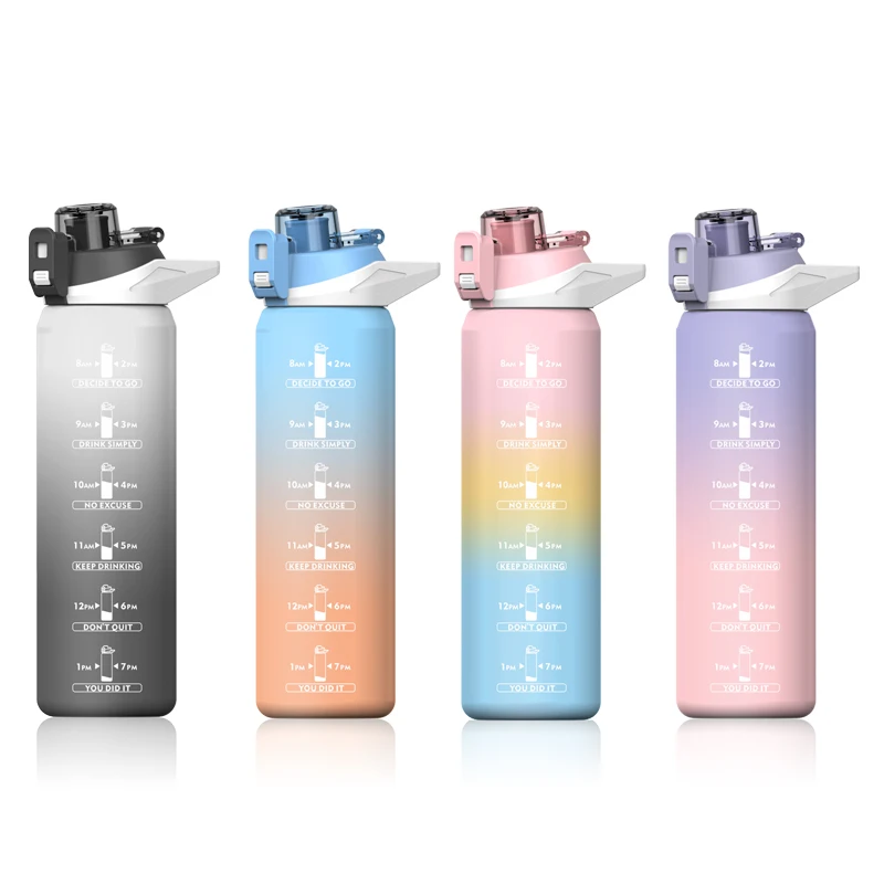 AMAZON дешевая Экологически чистая 1000 мл прозрачная красочная Спортивная пластиковая бутылка для воды 700