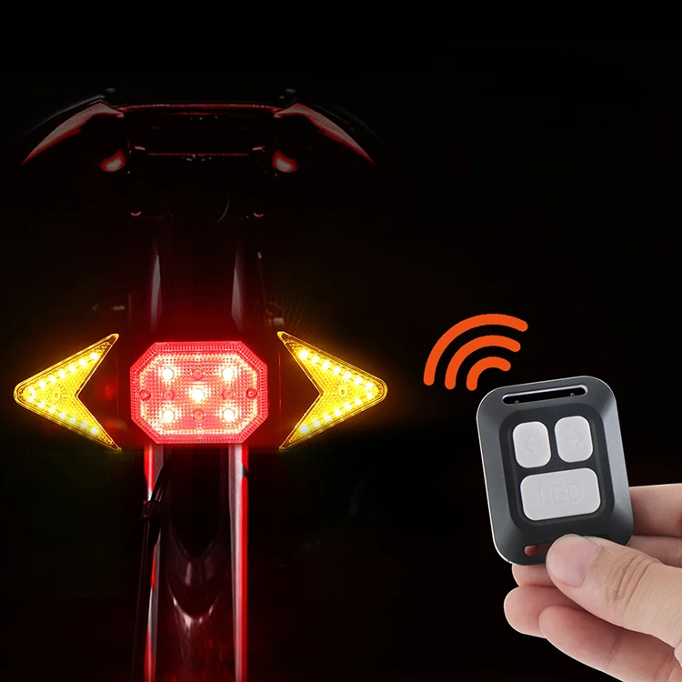 Boruit LED Bicycle Tail Light for Night Riding Waterproof USB Rechargeable LED Bicycle Turn Signal with Remote Control