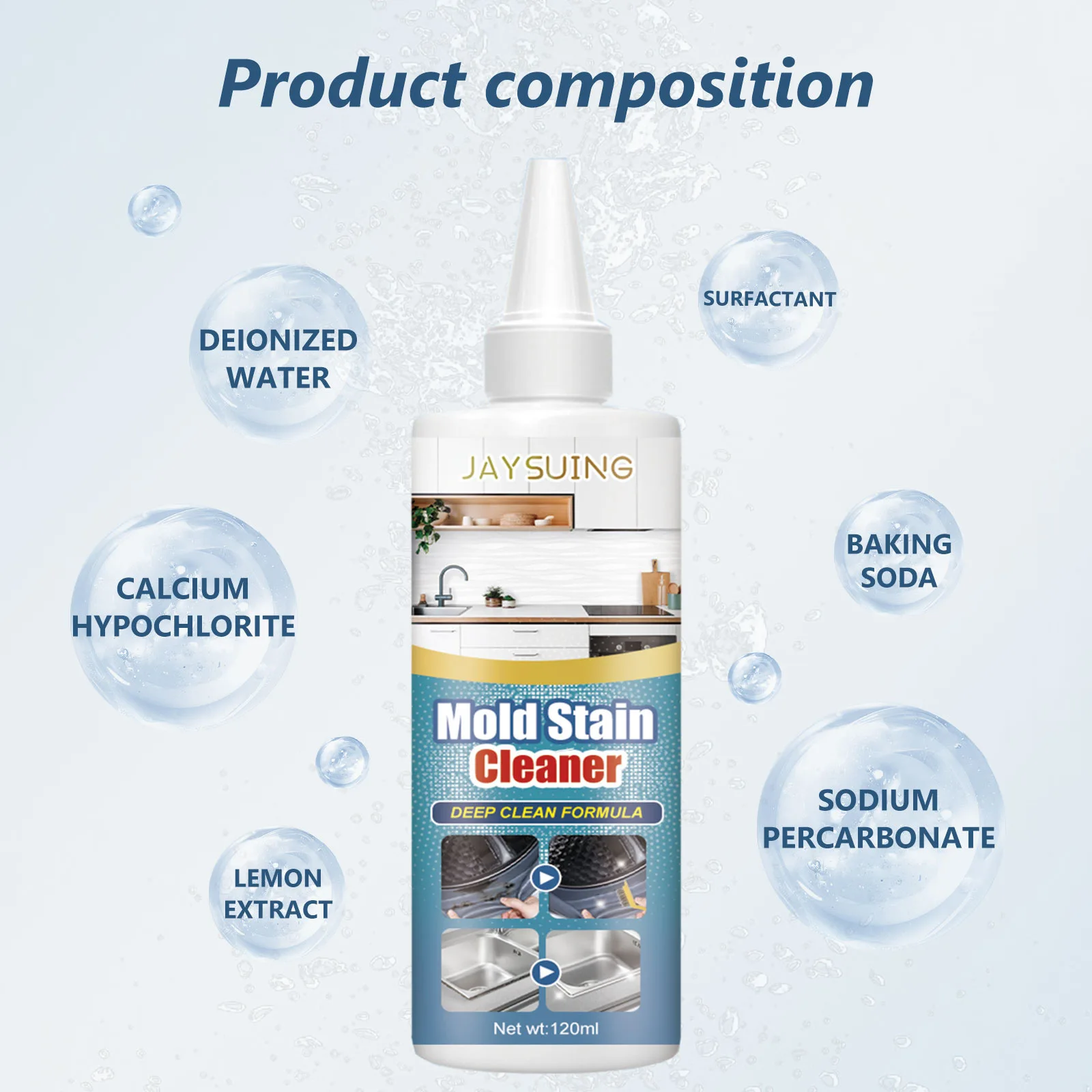 Wholesale Jaysuing Household Powerful Mold Stain Cleaner Gel Anti Fungal Mold Mildew Remover Paste