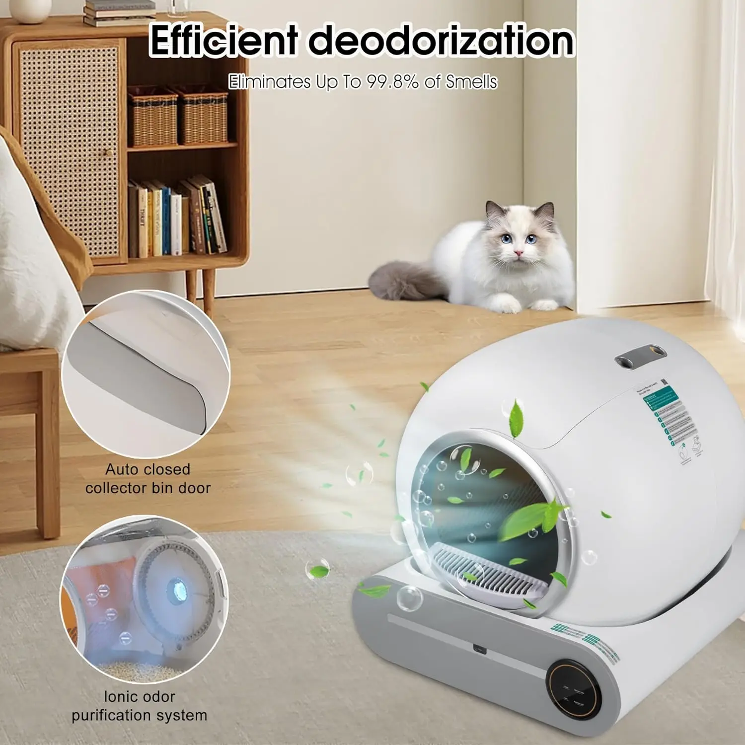 Self-Cleaning Cat Litter Box Large Capacity Automatic Cats Toilet WIFI App Control smart Auto Cleaning Cat Litter Box