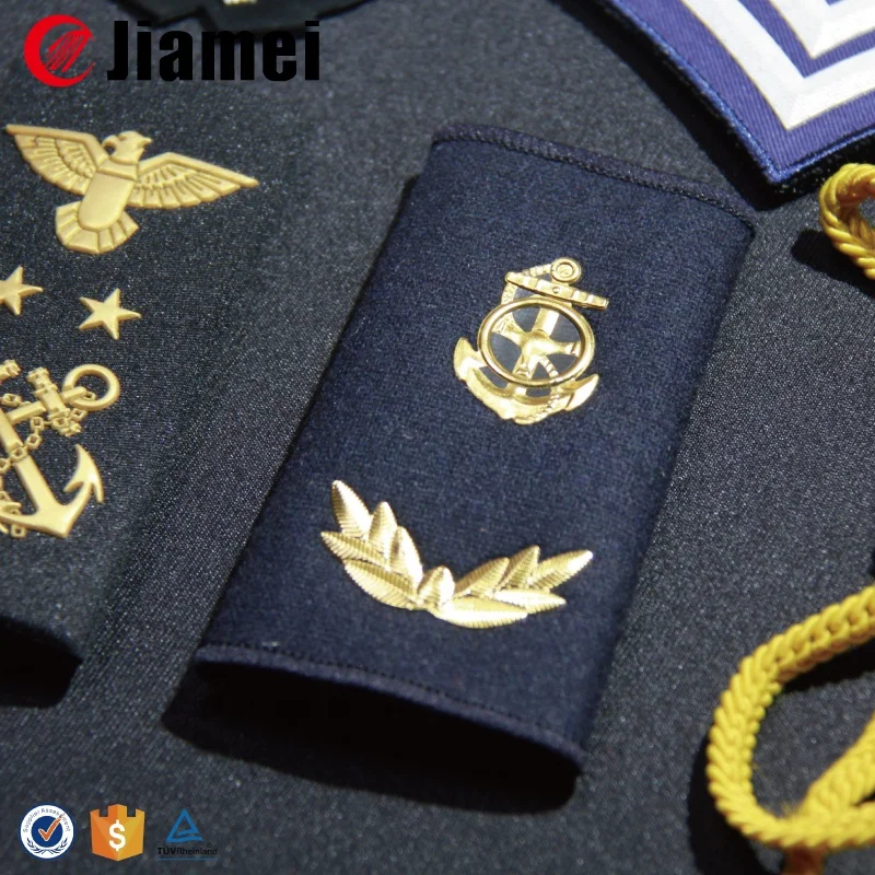 Custom Military Pilot Security Captain Rank Epaulettes Badge from China Factory Jiamei Magnetic 3D LED Flashing Nickel-free