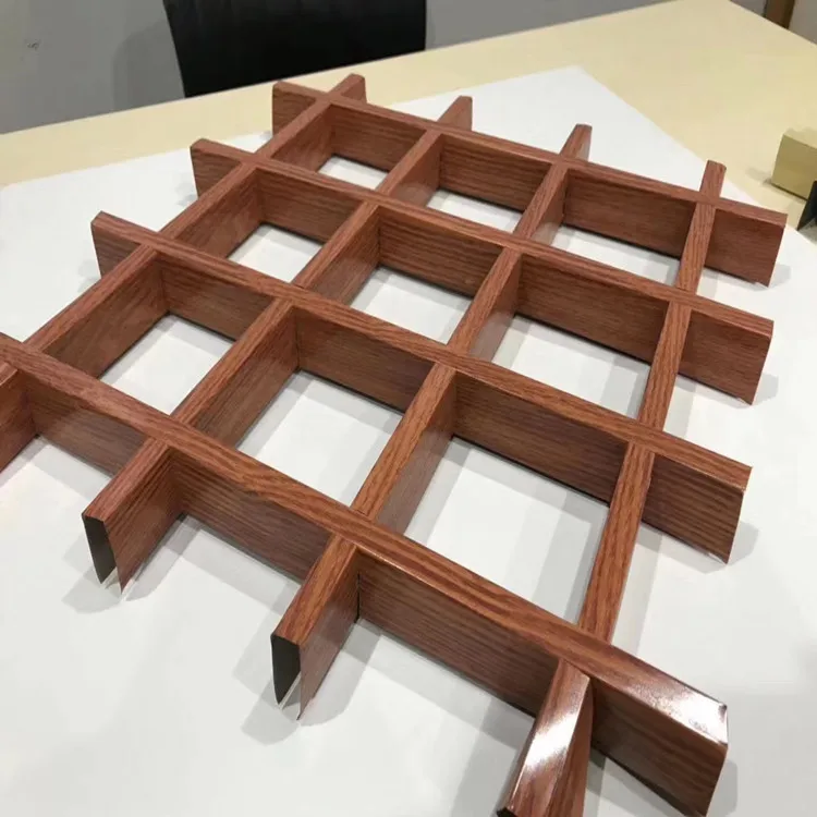 Hot-sales Metal Grille black Wood Ceiling Type Aluminum Grid Suspended Ceiling Tiles