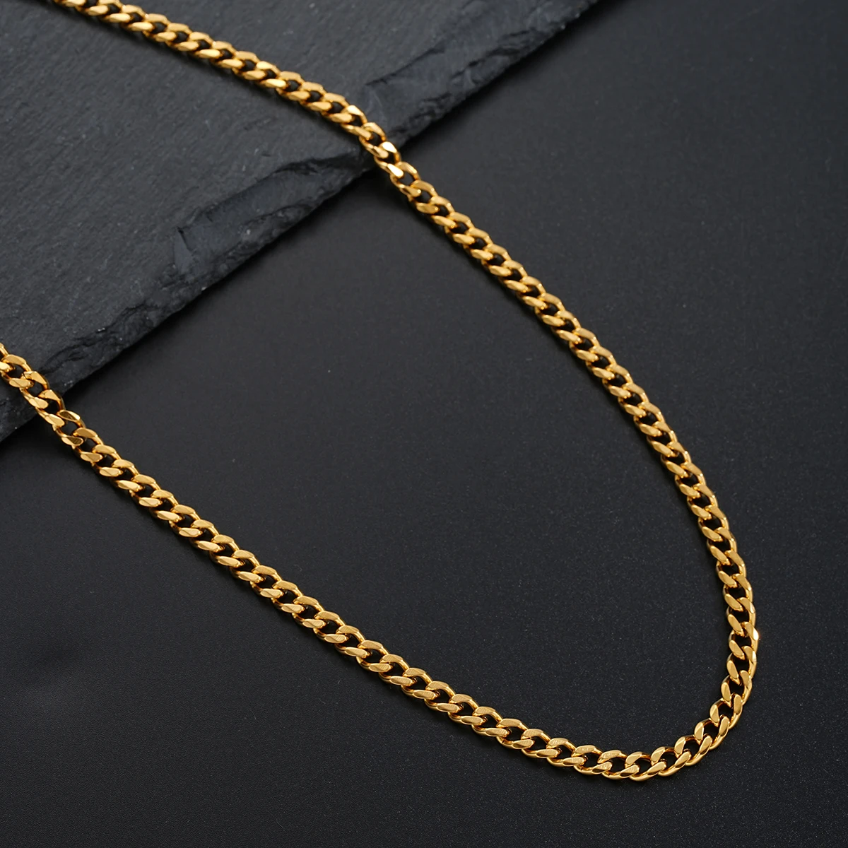 Fashion 18K Gold Stainless Steel Cuba Chain Necklace Bracelet Women Men HipHop Punk Dubai Gold Jewelry Sets For Gifts