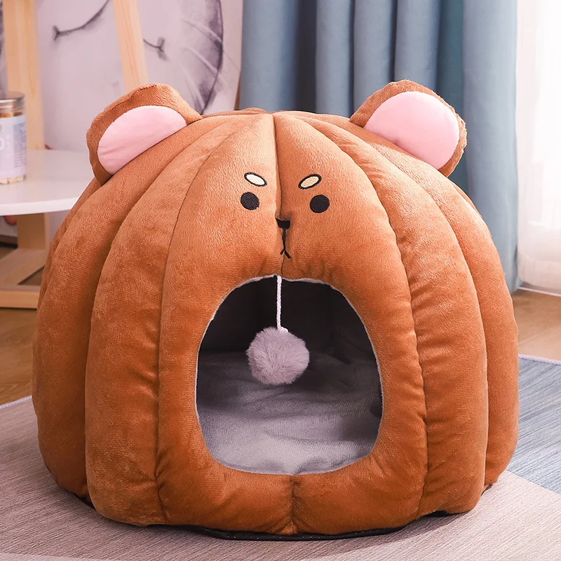 Pet Item Simons Cat Cushion Luxury Dog Bed Warm Cotton Closed Pet House Customized Logo Sticker Cute Cat Bed