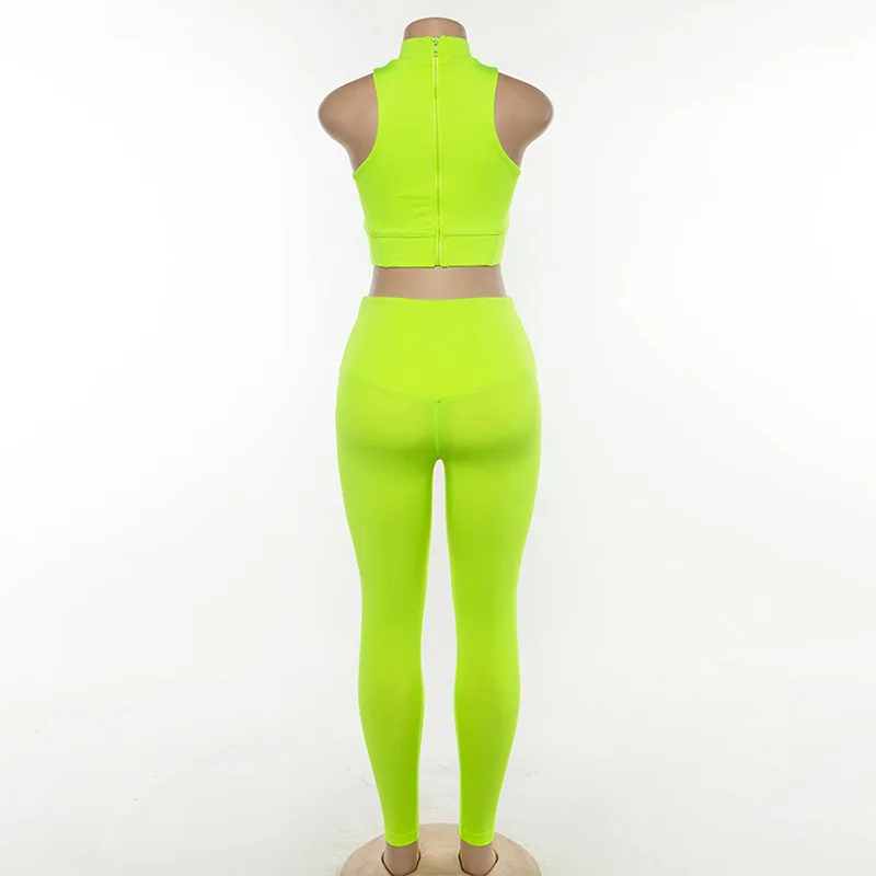  RTS Новый однотонный Модный комплект из двух предметов женский сексуальный спортивный топ и штаны для йоги спортивная одежда с длинным