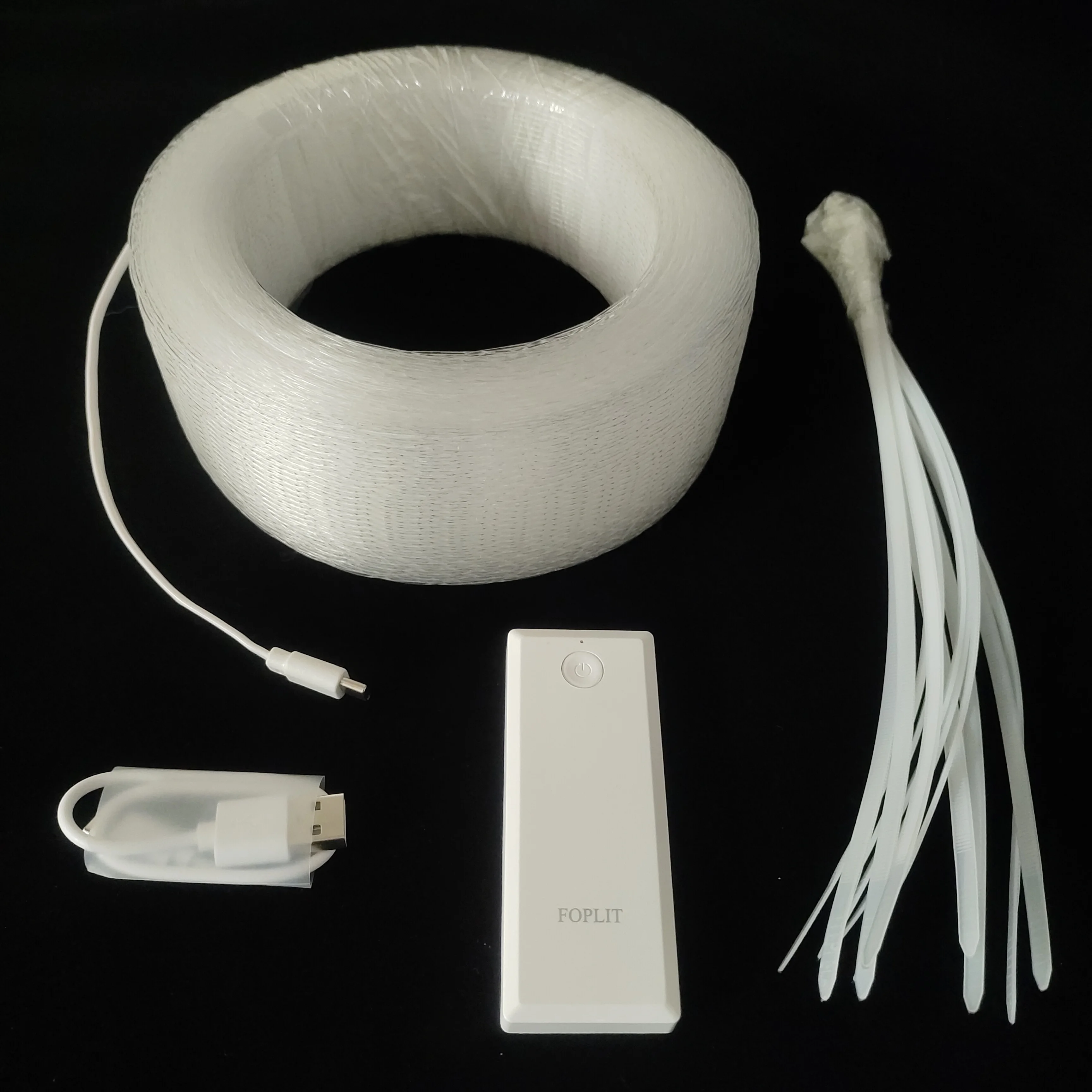 FOPLIT LED Fiber Optic Mesh Light Kits for Dresses Costume Craft - Battery Powered Optical Fibre Fabric Lighting Christmas Trees