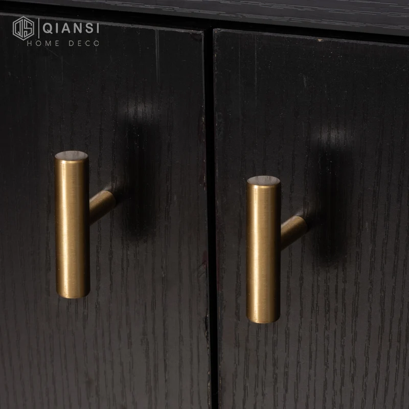 Qiansi HK0062 настраиваемая круглая ручка из матовой латуни лаконичные ручки для кухонных шкафов ящиков