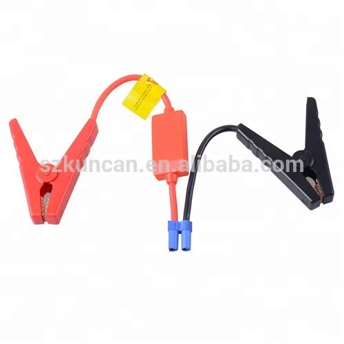 Car jumper cable for emergency power supply, clamp type alligator clip for connector EC5 to 12 in