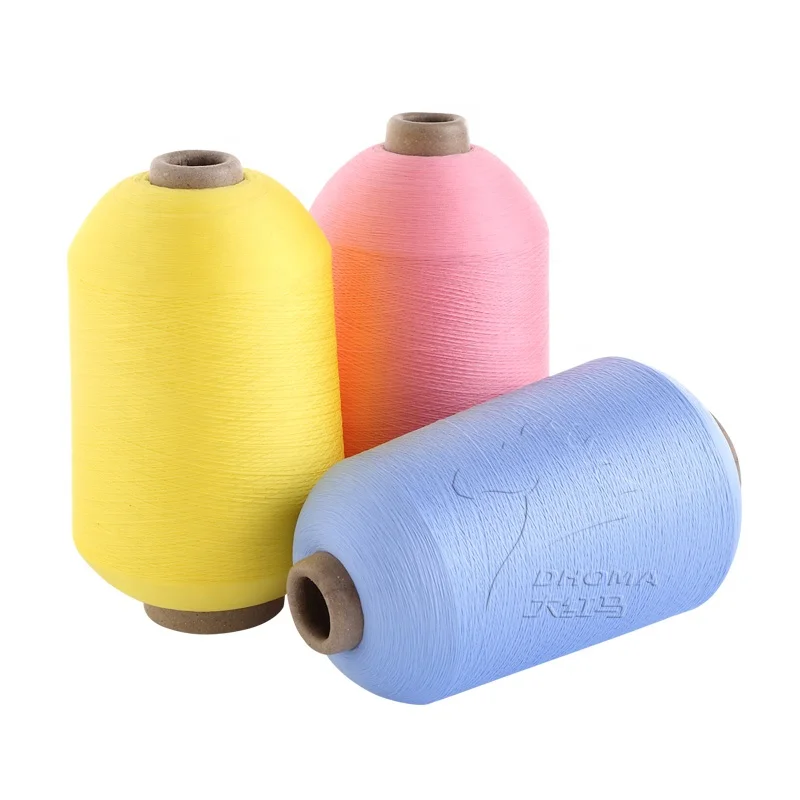 Yarn supplier Dhoma high elastic polyester stretch yarn DTY 75d-200d nim twisted yarn polyester for knitting weaving