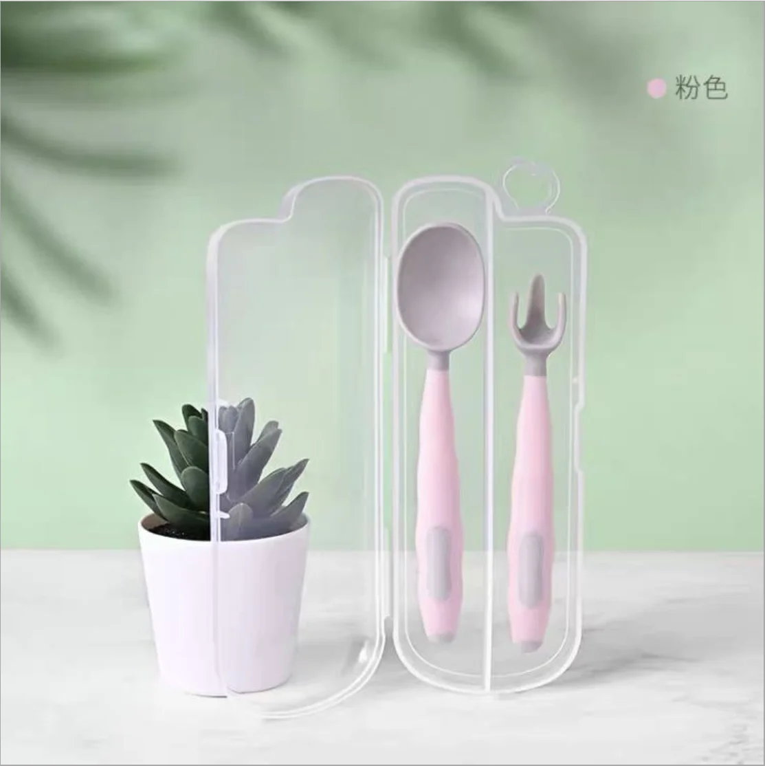 BPA Free  AdjustableTableware Bendable Training Baby Spoon & Fork