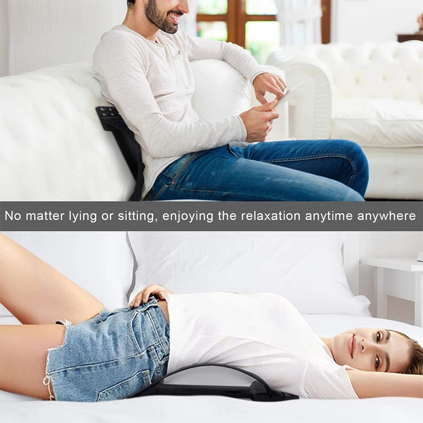 Multi-Level Lumbar Support Spine Deck with Magnetic Acupressure Points Back Cracker Effective for Scoliosis