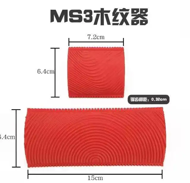 DIY Roller Wood Grain Tool Wallpaper Rubber Graining Painting for Room Decoration