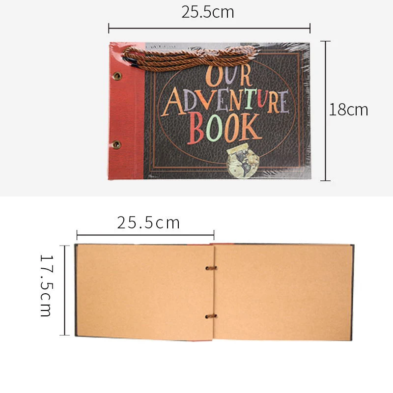 Handmade DIY Album Paste Vintage Tether Album Our Adventure Book Movie Up Travel Family Scrapbook Photo Album