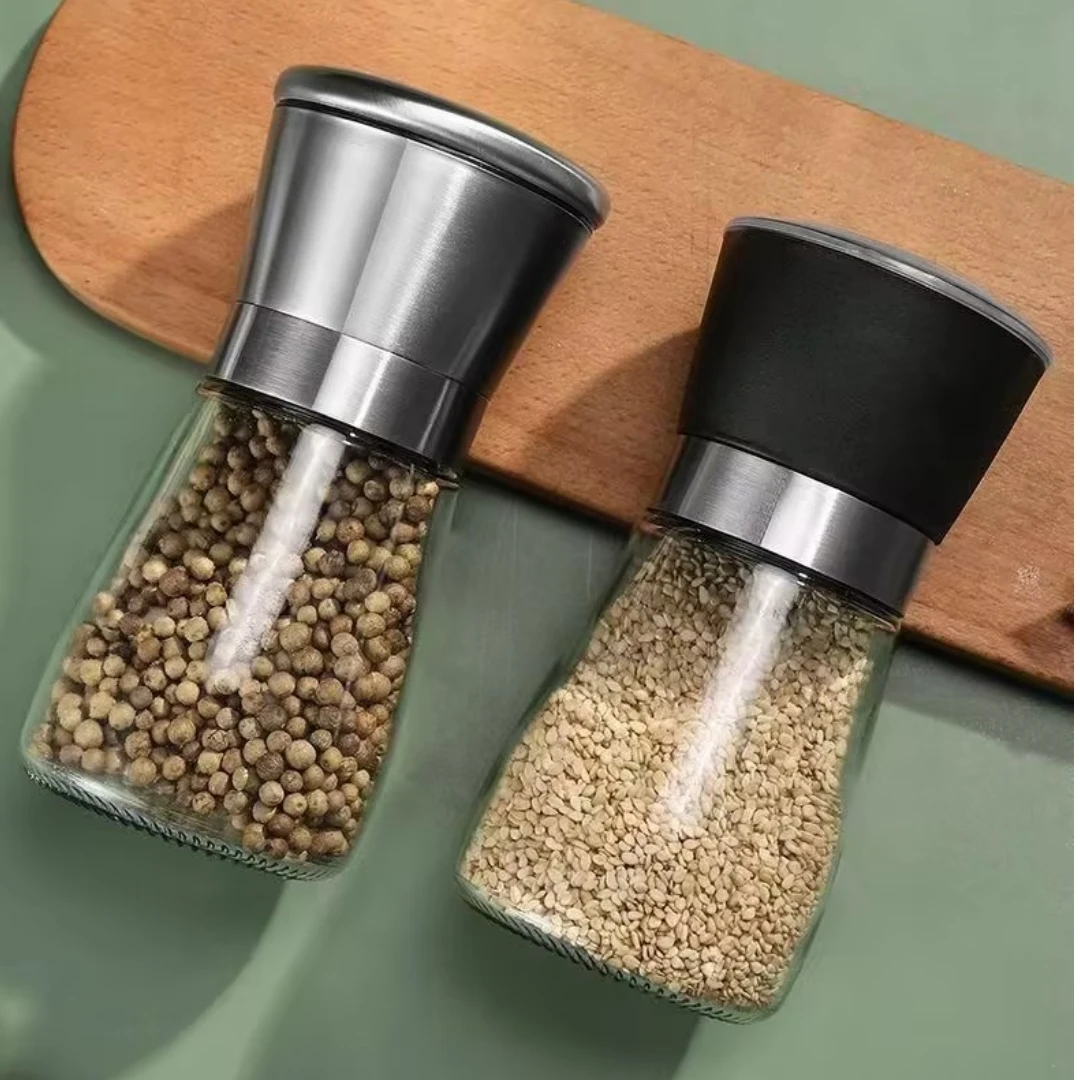 150ml Stainless Steel Pepper Mill Grinder Manual Salt Kitchen Accessories Pepper Grinder Bottle for Pepper Grinder Mill