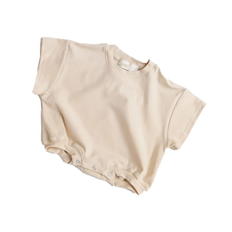 Custom Newborn Baby Romper Organic Cotton Tshirt Romper French Terry Oversized Infant Jumpsuit Bodysuit Sleepwear Pjs Toddlers