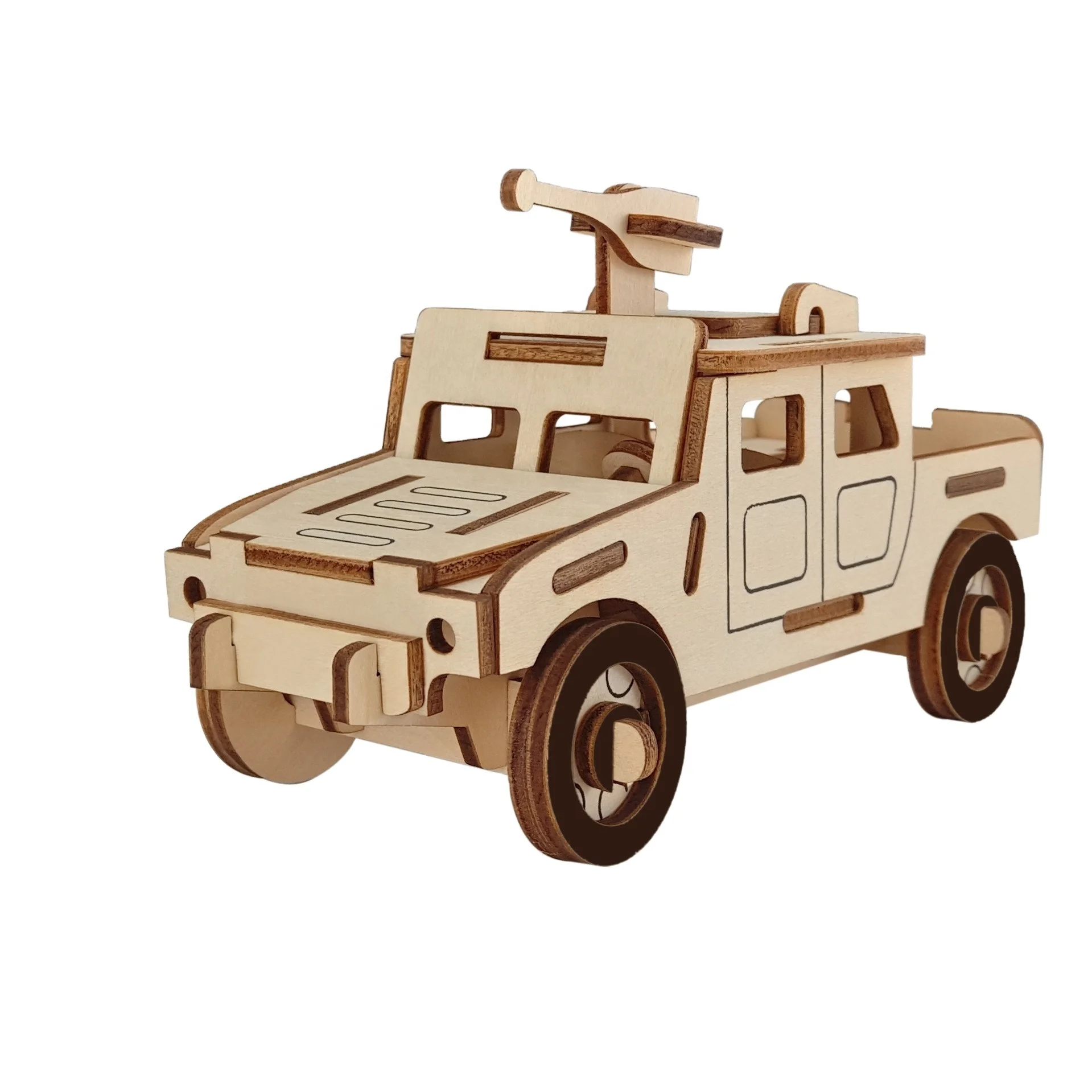 Wooden 3D Puzzles Kit Car Model Diy Puzzle Wholesale Children Vehicle Set Car Toys For Kids And Adults