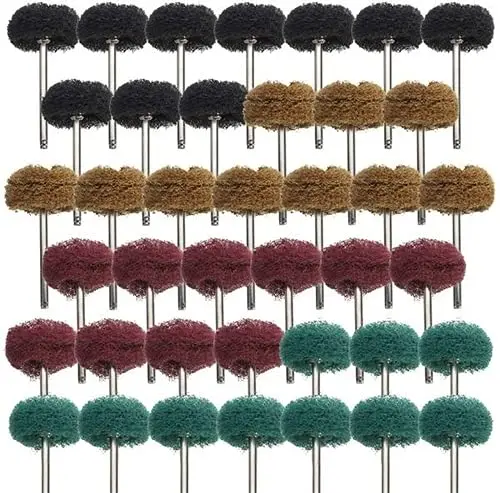 40 Pcs Buffing wheel Set & 60 Pcs Wire Brushes Set, 1/8' Shank Accessories for Rotary Tool