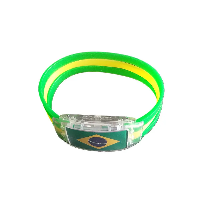 New arrival Qatar World Cup Flag bracelet LED light-emitting silicone wristband flag bracelet for Germany World Cup