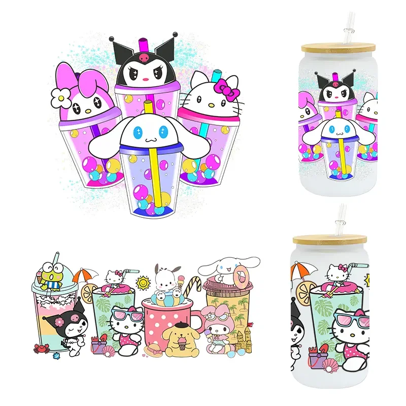 Hot sale waterproof 3D UVDTF wraps transfer sticker for 16oz glass can cup High Adhesive Custom Logo Labels Uvdtf Sticker