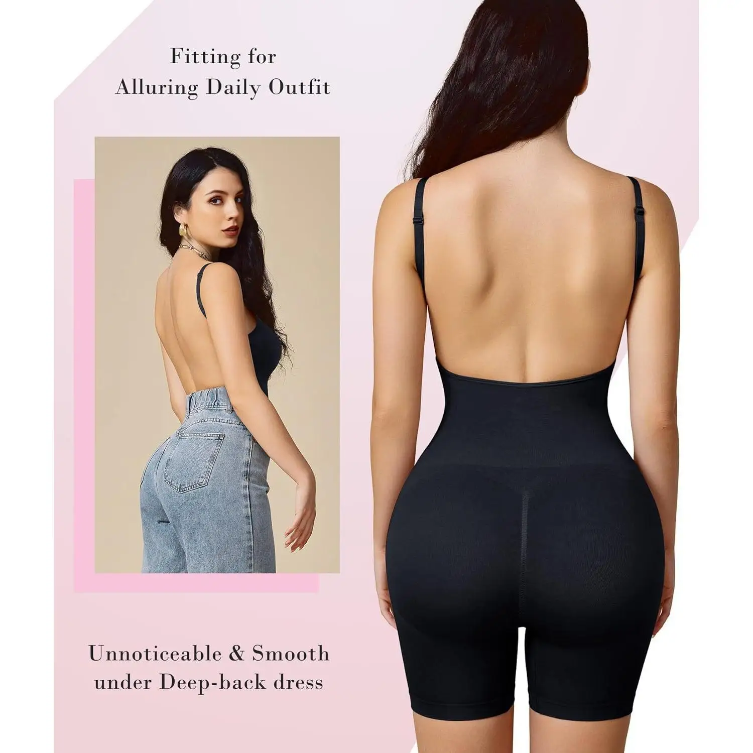 One-Piece Body Shaper Seamless Bodysuits Shapewear for Women Wholesale Backless Outfit Mid Thigh Slimmer