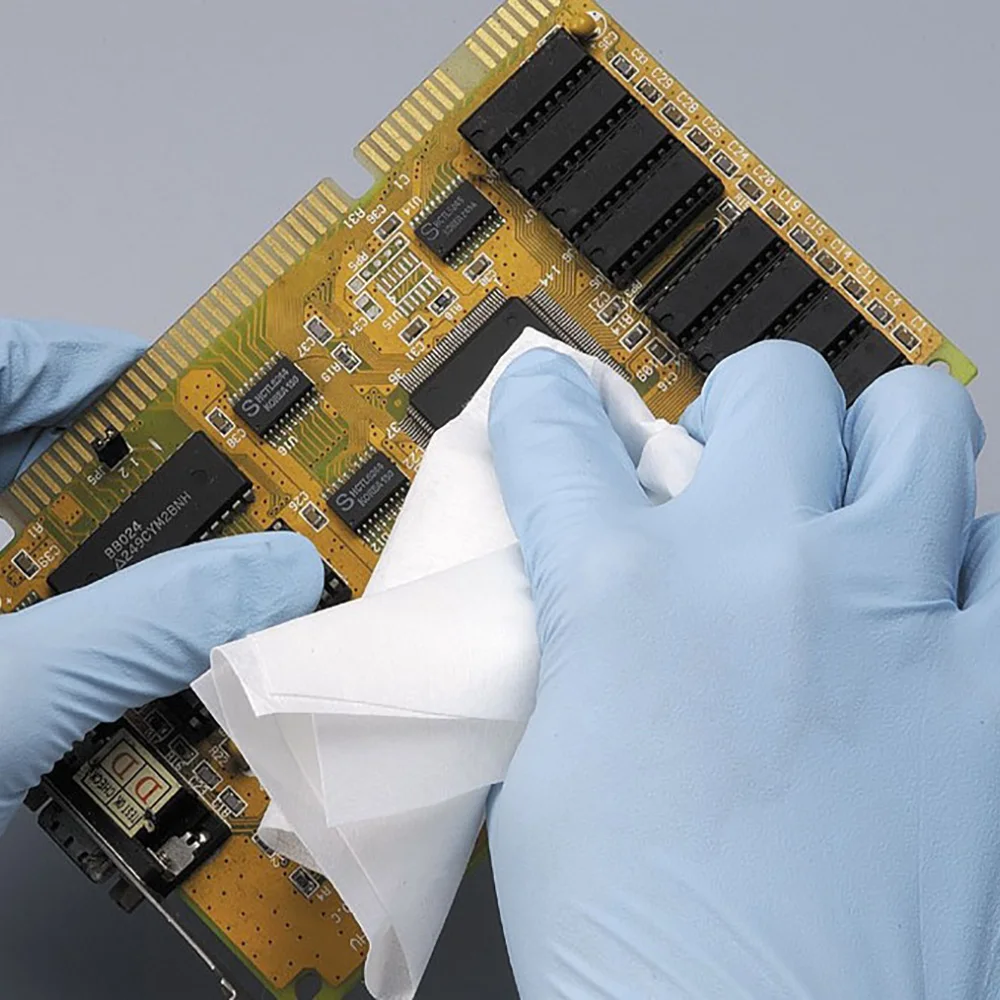 Equipment Wrap Microfiber Antistatic Cellulose Polyester ESD Nonwoven Cleanroom Wipers