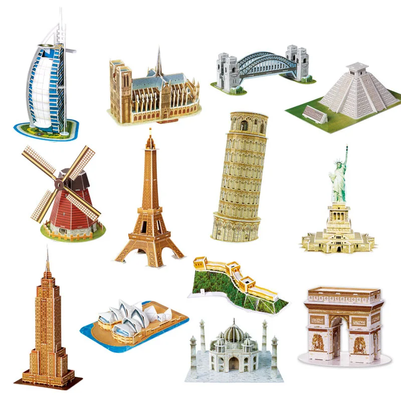 New Hot Sales Toys Magic Puzzle Dubai Burj Al Arab Hotel Building Model Toys Architecture 3D Space model 3D Puzzle For Kids DIY