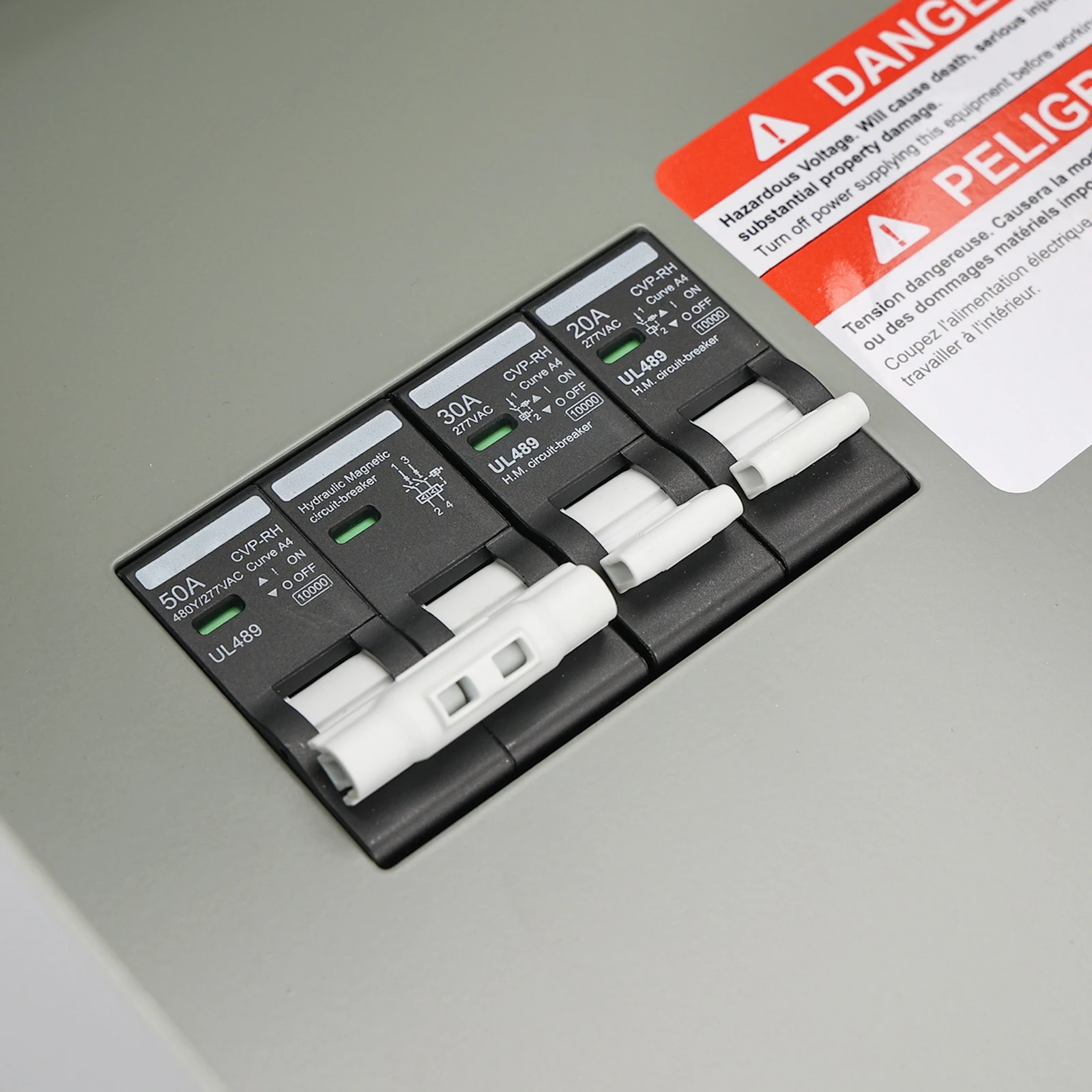 Temporary Power Outlet Panel, Power Circuit Breaker Panel with 20, 30, and 50 Amp Receptacle Installed Weatherproofed Lockable