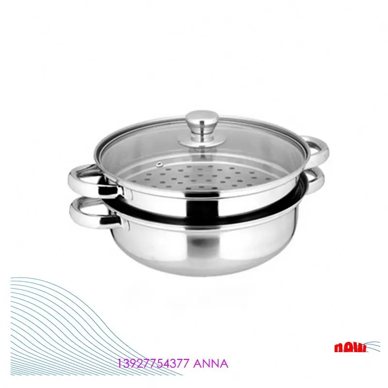 New product Chinese style stainless steel food steamer double pot