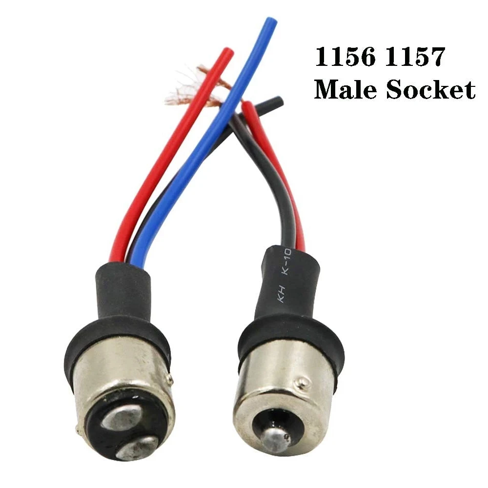 BA15S 1156 BAY15D 1157 Connector Male Adapter Wiring Harness for Car Motorcycle Headlight Tail Lamp Turn Signal Lights Retrofit
