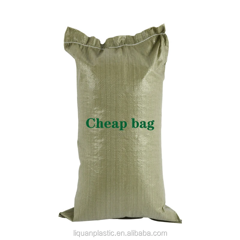 
wholesale 50 kg green color plastic pp woven polypropylene packaging woven bags 