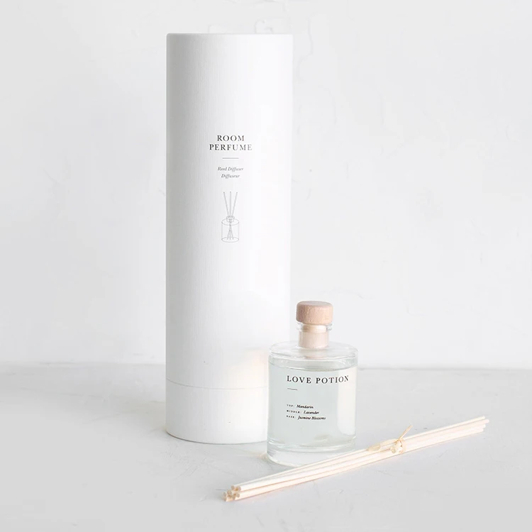 Private label reed diffuser with cylinder packaging box gift box for reed diffuser air freshener