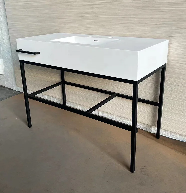 metal legs high end Italian faucet adjustable height any type of bathroom sink Granite and Marble Bathroom Vanity Top Design