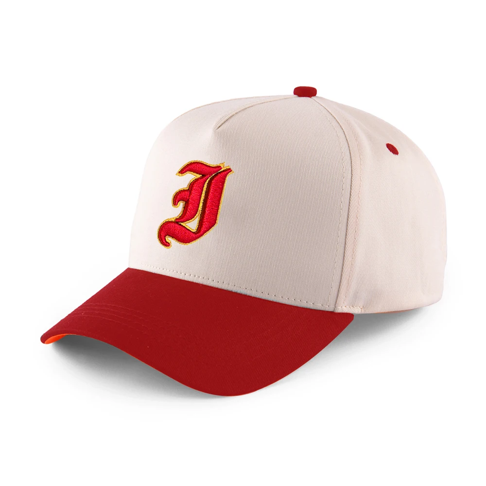 Aung Crown High Quality 5 Panel Women 3D Embroidery Baseball Hats Cotton Fabric Two Tone Color Curved Brim Vintage Baseball Caps