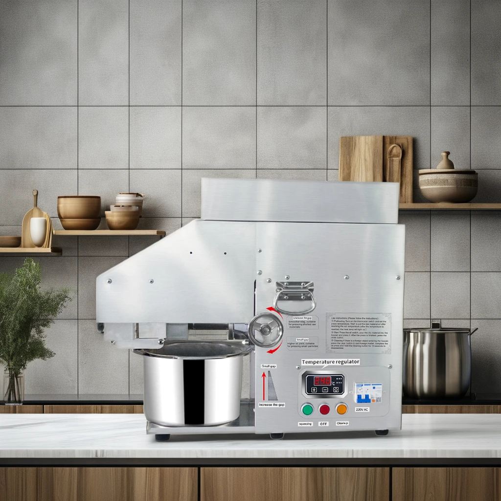 MJ 10 kg/h Mini Home use Oil Presser Small Commercial Coconut Palm Walnut Peanut Sesame Sunflower Screw Oil Press Machine 1100W