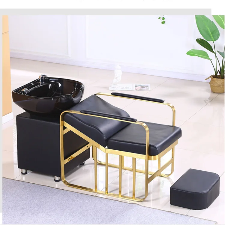 Salon Massage Chair Modern Spa Chair Shampoo Chair With Ceramic Bowl Sink