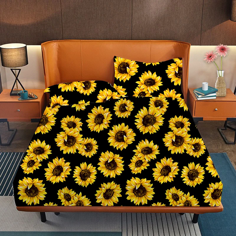 Custom Design Cow Print Western Style Leopard Frill Bed Sheets
