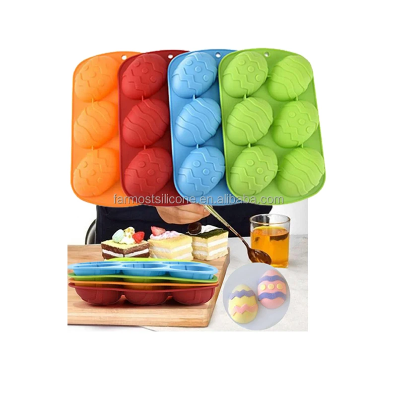 
Chocolate Cake Candy Silicone Easter Egg Mold 6 Cups Baking Mould Tray Mold DIY Tool 