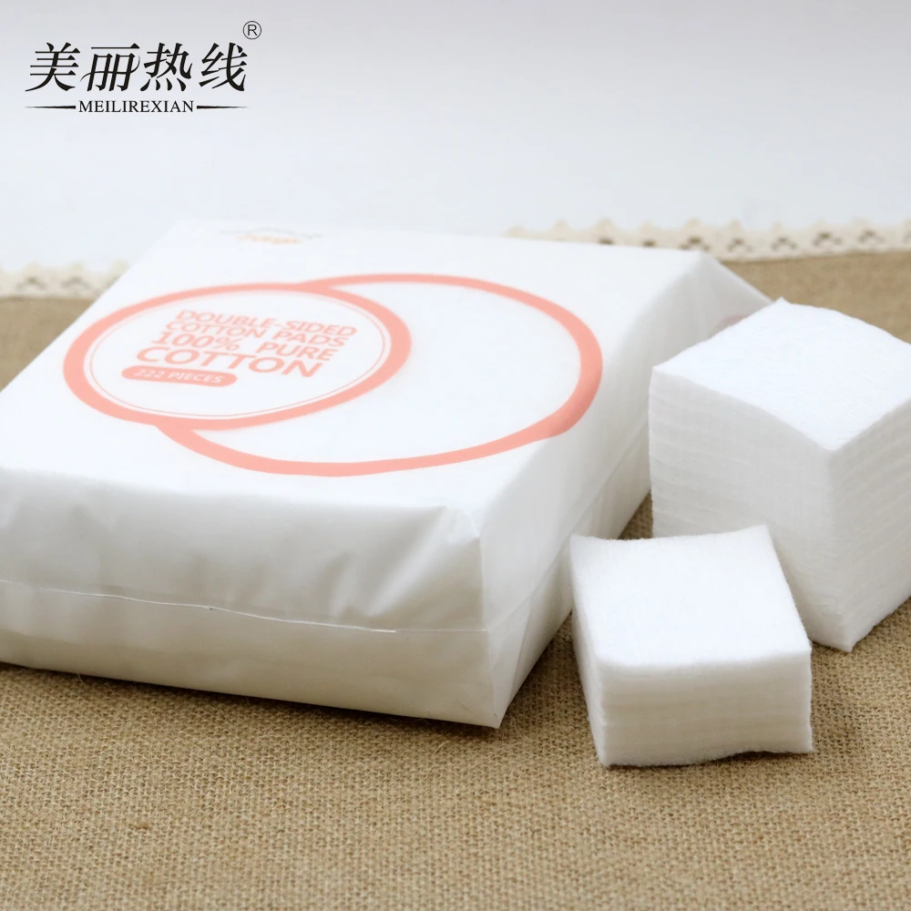 High capacity Spunlace cotton white cotton pads tint-free & absorbent for health care & make up & skin care cosmetic